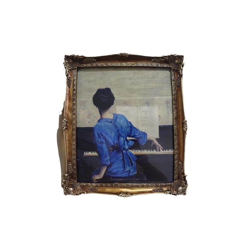 树脂复古卧室挂画沙发装饰相框床头防水客厅画框专用布置手工