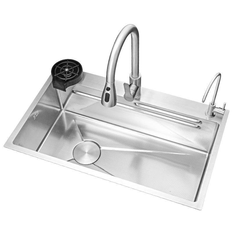 食品级SUS304不锈钢水槽大单槽厨房洗碗盆左下水4MM加厚压纹菜池,家装主材,水槽套餐,淘宝优惠券,粉丝福利购,淘宝优惠卷