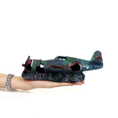 水族鱼缸造景战斗机飞机残骸战舰装饰品沉船树脂水族货源