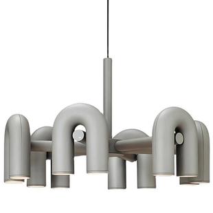 中山灯具样板房北欧现代简约民宿客厅餐厅灯卧室个性 U型水管吊灯