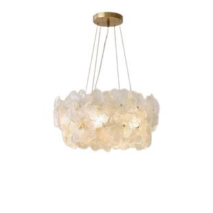 轻奢法式 花环奶油风创意双层灯主卧室灯简约大气水晶灯客厅吊灯