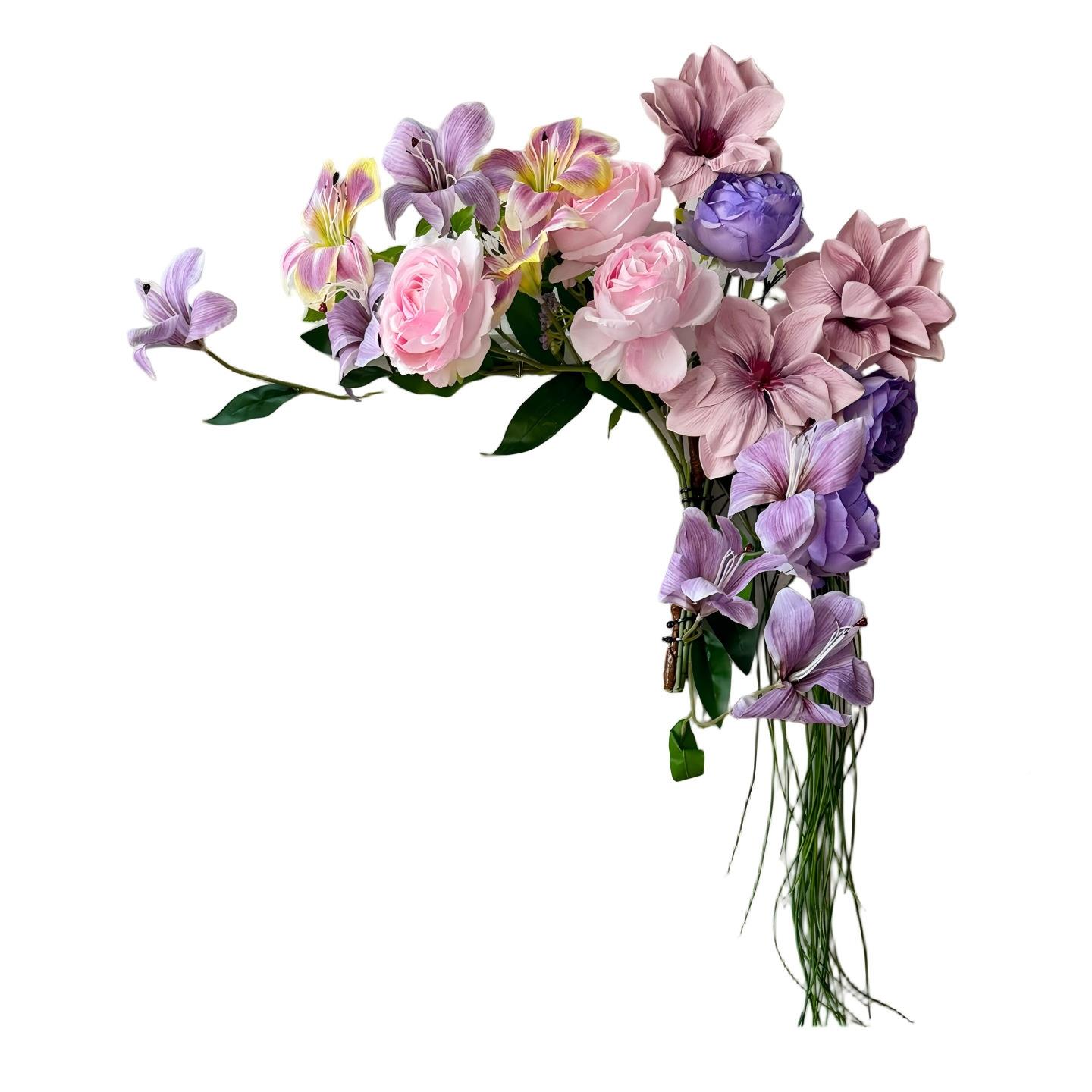 房卧布置挂饰男方室门上仿真花结婚女房门角仿方房门角婚装饰用仿