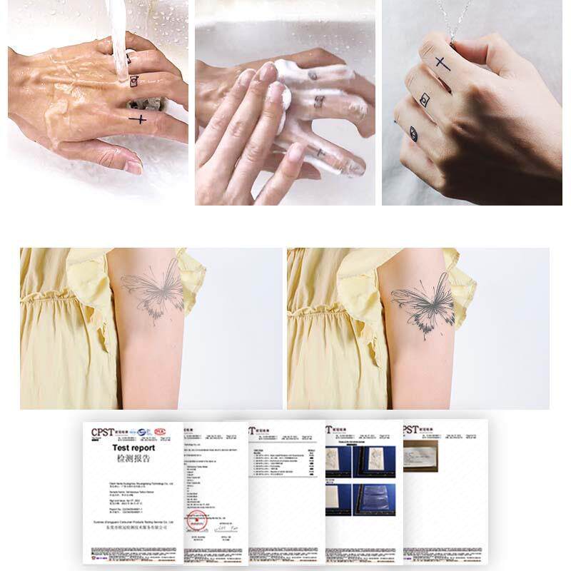 梵文象神刺青好看女草本半永久纹身贴防水防汗仿真男持久纹路高级