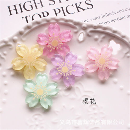 甜美樱花书签diy饰品材料 树脂小花配件 滴胶手机壳美容发饰材料