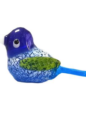 彩色玻璃动物摆饰抛光拉丝工艺纸盒包装水鸟花插蜂鸟摆件礼堂装饰