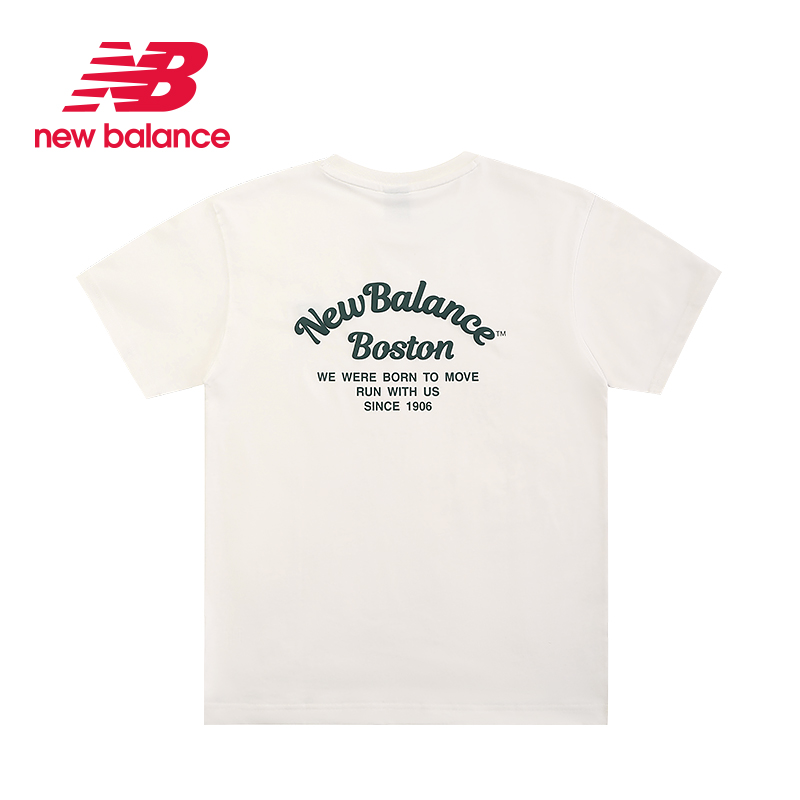 NEW BALANCE NB男女25新款白色情侣百搭圆领短袖运动T恤AMT52331