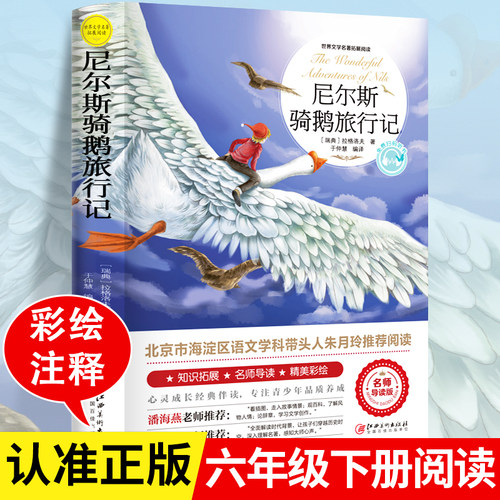 尼尔斯骑鹅旅行记原著正版 快乐读书吧全套 历险记完整无删减版原版六年级下册阅读课外书米尔斯美绘珍藏小学生课外书阅读书籍文学