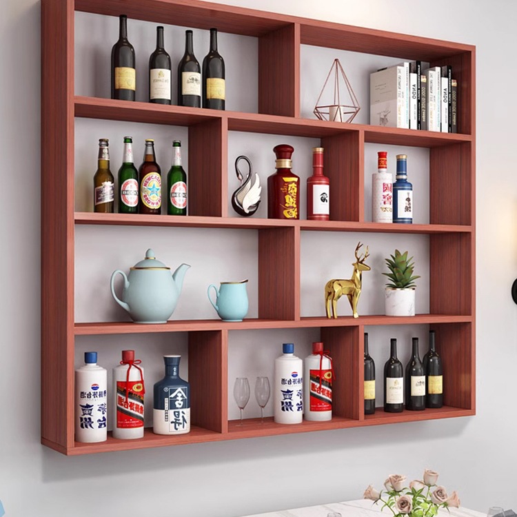 餐厅酒柜酒店酒架壁挂柜书架置物架壁挂隔板装饰饭店多层酒柜