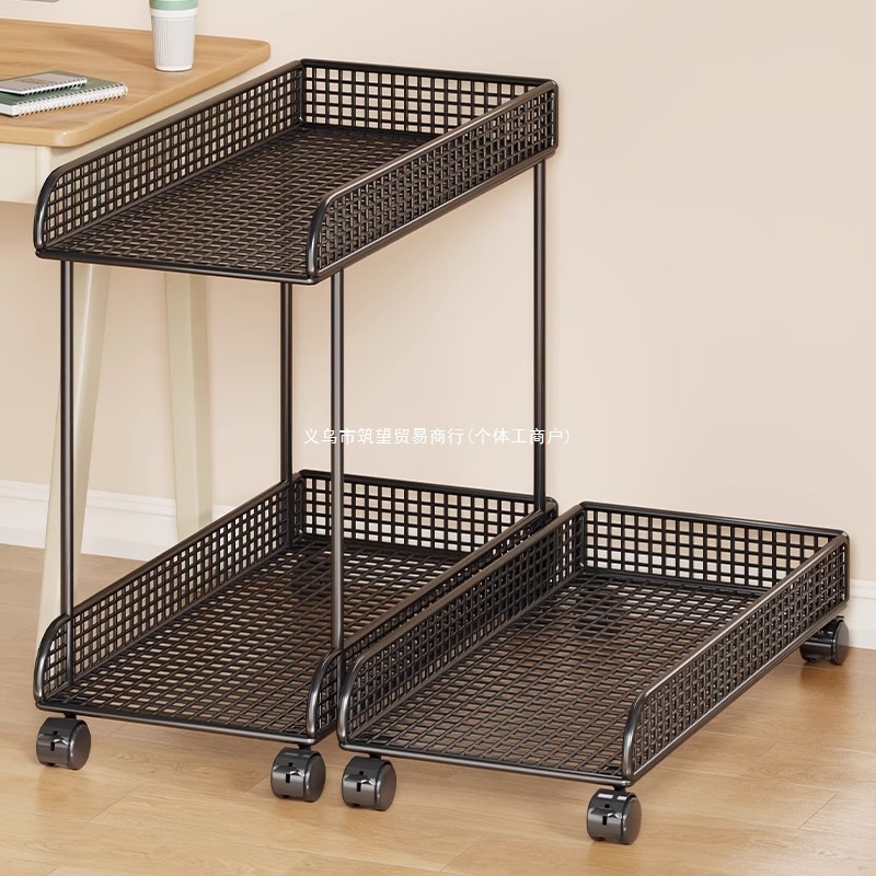 台式电脑主机底座托架可移动滑轮机箱架子家用办公双层置物架厂家