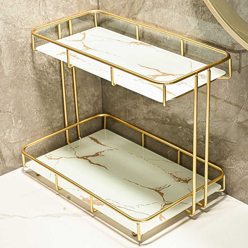 卫生间洗漱台面置物架浴室厕所轻奢桌面梳化妆用品收纳架子