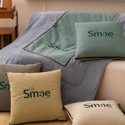 加厚水晶绒抱枕被子两用二合一午休枕头被汽车靠枕办公室午睡毯子