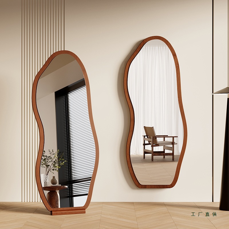 中古全身镜落地镜家用穿衣镜可挂墙异形镜子女生卧室高级感试衣镜