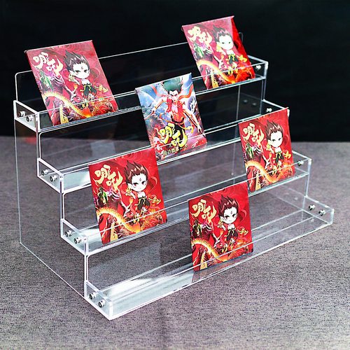 亚克力阶梯展示架小卡架摆放辉月拆卡收纳架多层卡片吧唧卡牌卡位