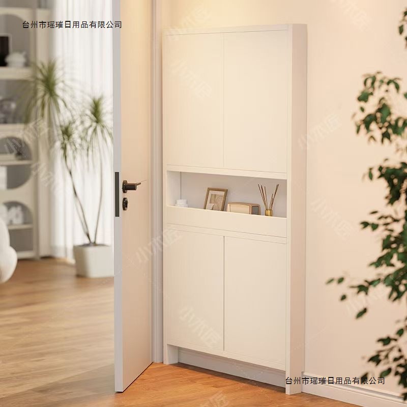 实木带门超薄收纳柜书架门后置物架极窄免打孔卧室门后超薄收纳柜