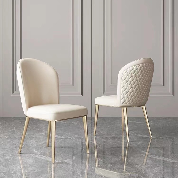 轻奢餐椅家用感靠背北欧意式现代简约岛台酒店美甲餐桌椅凳B&