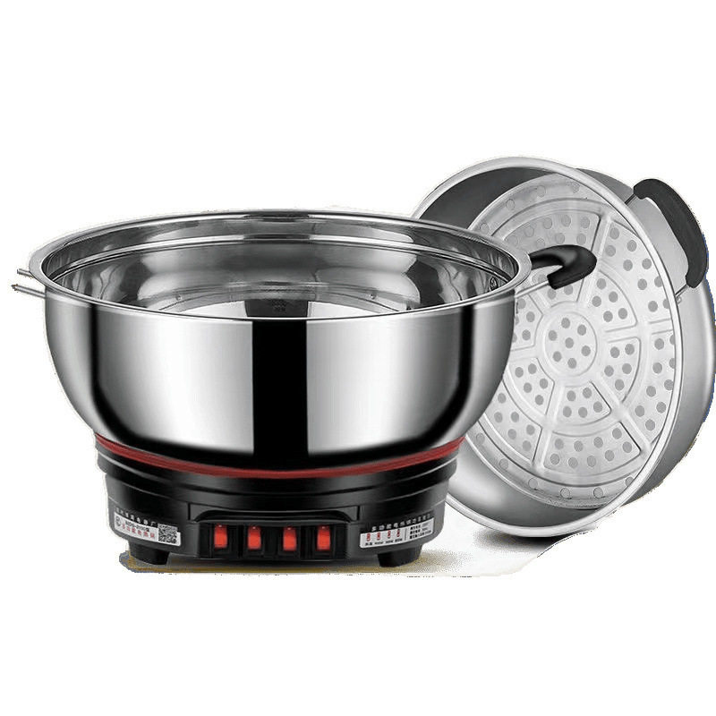 电热锅多功能家用炒菜电炒锅一体插电大容量不锈钢电锅蒸煮炖火锅