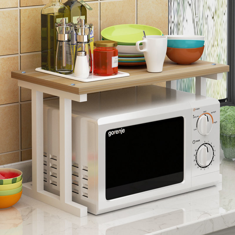 厨房置物架微波炉子烤箱收纳整理架2层多功能厨房用品落地