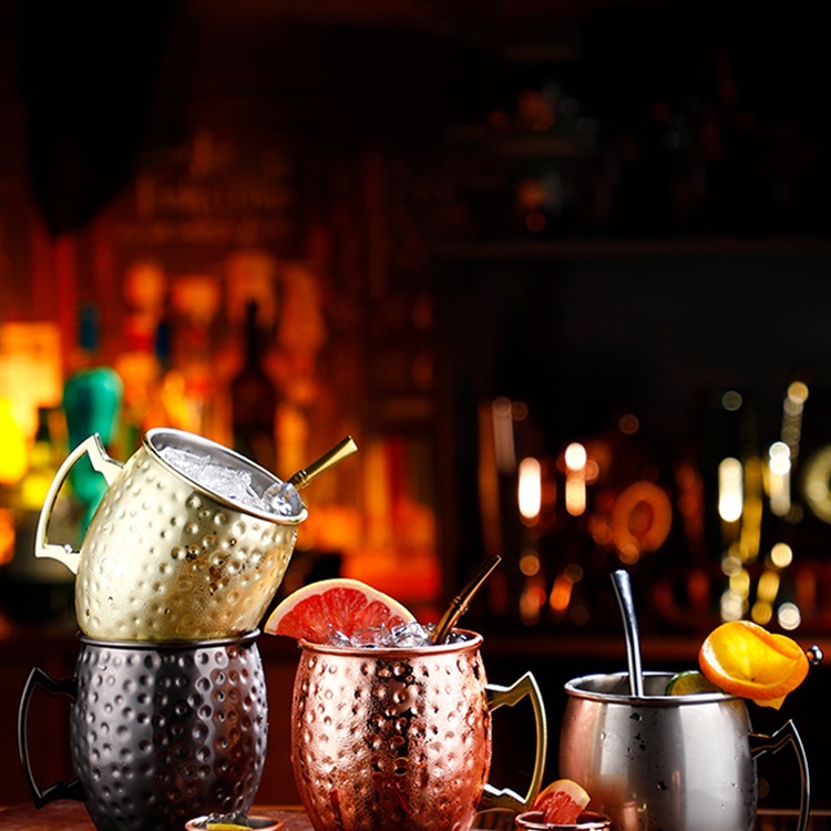 锤点铜杯 莫斯科骡子杯不锈钢鸡尾酒金属酒杯酒吧杯子