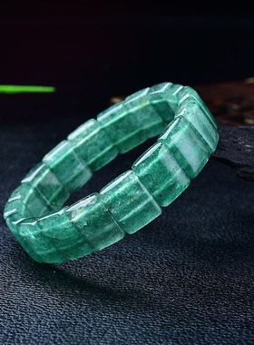 速发绿草莓晶手排翡翠绿手串款时尚百搭水晶手牌饰品礼物
