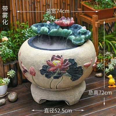 速发热卖24庭院流水摆件循环水户外鱼缸台小鱼池造景电视柜旁落地