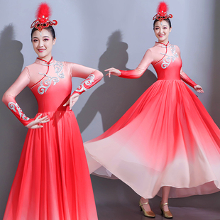 速发开场舞大摆裙演出服舞气灯火里 飘逸蒙古舞连衣 中国大蹈服装