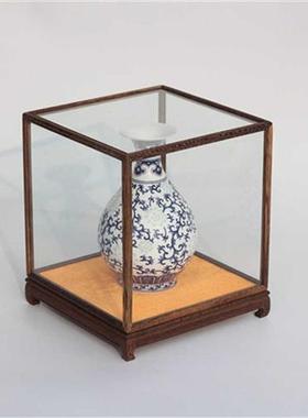 速发红木玻璃罩 防藏展收柜佛像罩 鸡翅木示尘罩 正方宝笼5-50可