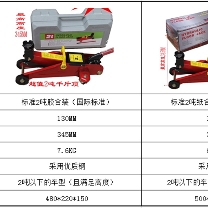 速发2吨液压 卧式 面包车千斤顶 随车小车千斤顶工具 轿车千斤顶