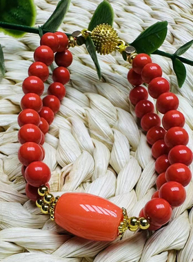 天然真品意大利有机宝石双股手链原色藏式情人节送女友送妈妈手串