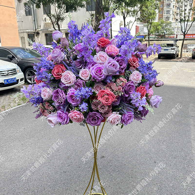 婚庆装饰仿真花 婚礼花球酒店家居装饰摆件 T台舞台装饰婚庆花艺