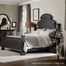 美式 做旧梳妆台床头柜组合 主卧家具组合橡木实木双人床法式