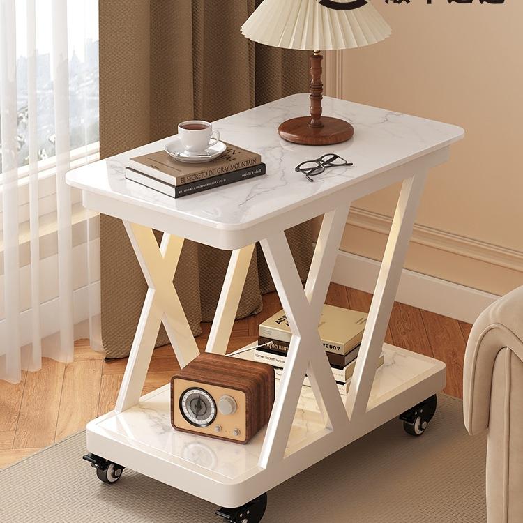 边几沙发侧边柜可移动茶台岩板茶几小桌子客厅小推车感床头J&