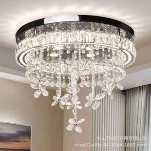 客厅吸顶灯轻奢后现代别墅高档大气圆形花瓣主卧室灯具大厅水晶灯
