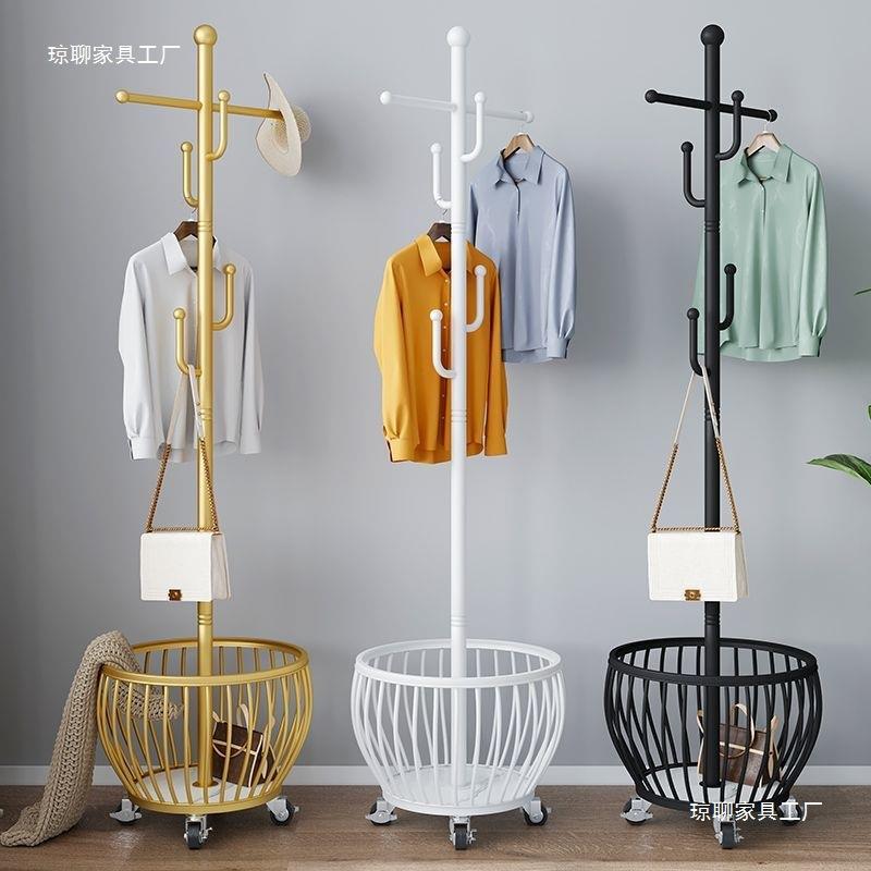衣帽架落地卧室挂衣架轻奢简易衣服架子家用客厅可移动小型置物架