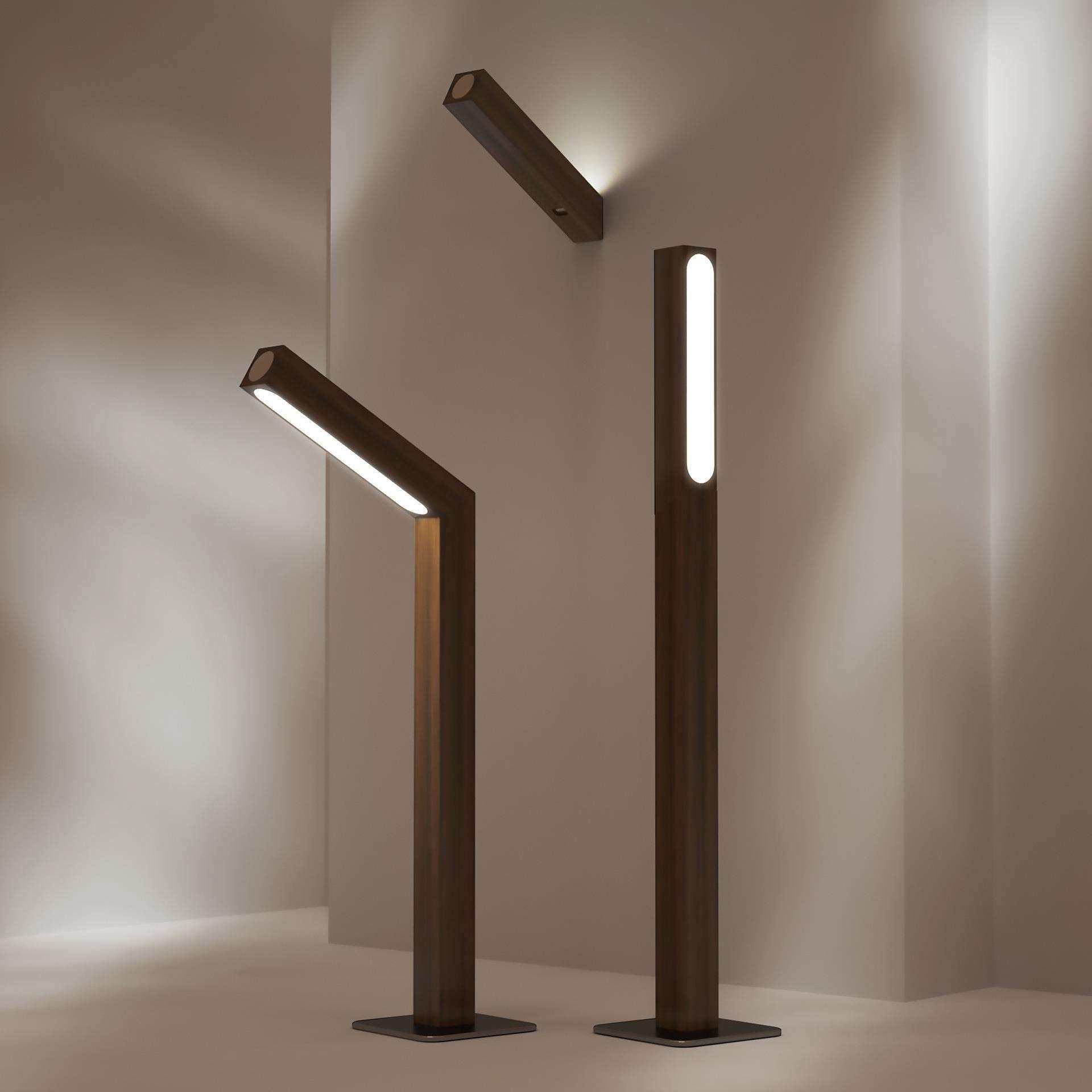 好棒一条台灯卧室旋转床头灯简约led护眼书桌台灯北欧极简木质灯