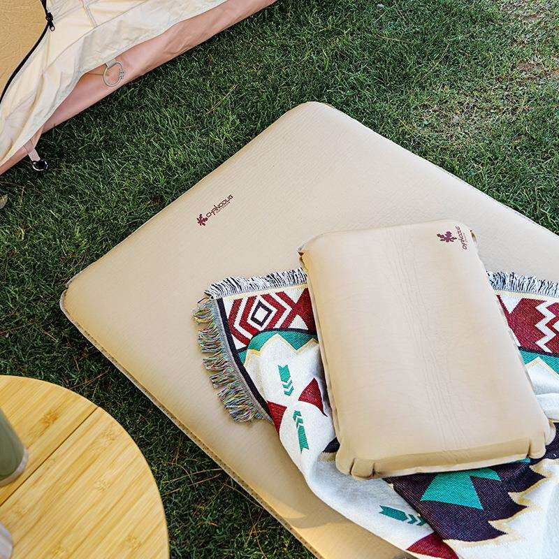 直销舒适野营轻奢奶酪充气单人海绵床户外便携露营双人充气垫