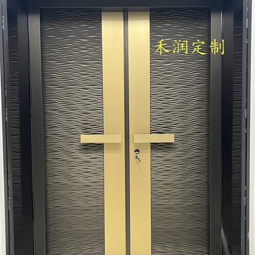 精雕铸铝水波纹招财入户门