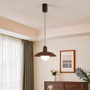 古风卧室餐厅吊灯复古胡桃木日式床头灯民宿餐桌吧台飞碟茶室台灯