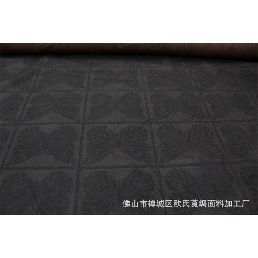 香云纱粗扩复古风格柞蚕丝老料80姆米重磅桑蚕丝面料服装丝绸布料