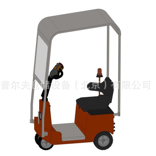 普尔夫迷你轻型座驾电动牵引车半封闭驾驶室拖头同轨迹挂车非标