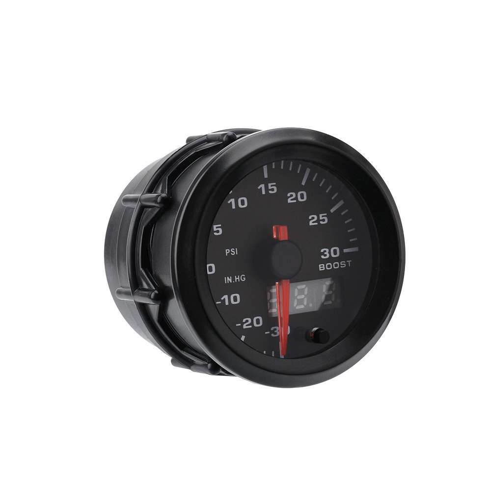 汽车改装12V52mmPSI通用涡轮增压表 指针液晶双显七彩增压表