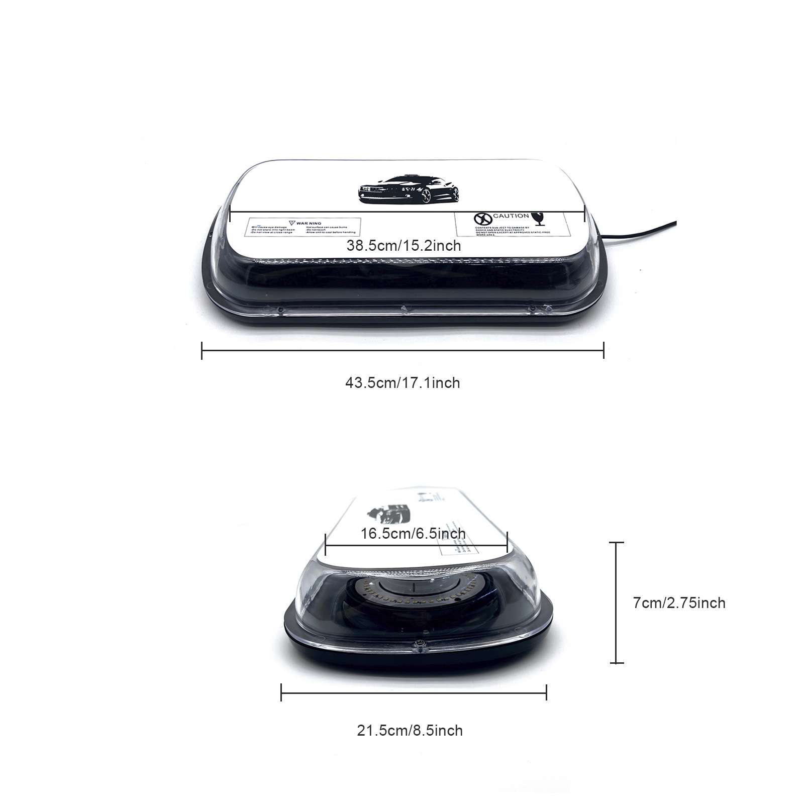 144LED汽车吸顶爆闪灯迷你短排警示灯强磁吸盘频闪光车顶灯12-24v