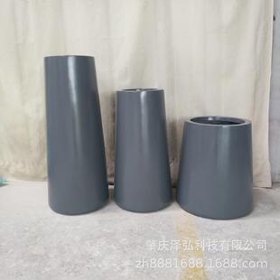 玻璃钢花盆花钵灰色商场美陈创意花箱树池户外圆形花器花瓶缸组合