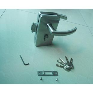 工厂玻璃门锁单边有框304不锈钢执手锁铜芯不锈钢锁