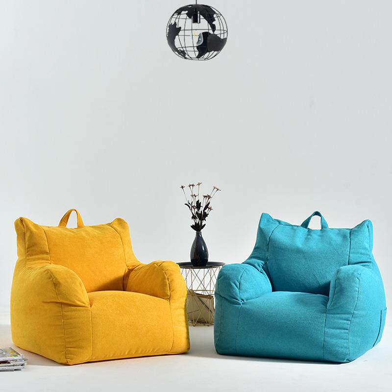 懒人沙发扶手款沙发棉麻布套可换洗家用客厅卧室沙发