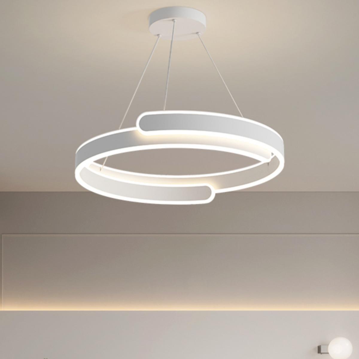 餐厅吊灯简约现代家用卧室灯具网红餐桌饭厅吧台圆形极简铝材吊灯