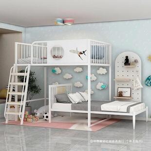 bts交错式上下床儿童床错位高低床子母床飞机床上床下空单上层小