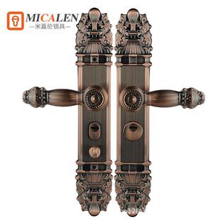 米嘉伦304不锈钢防盗门锁入户门锁别墅双开门大门锁把手面板M22