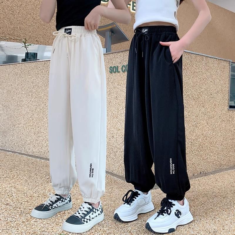 女童冰丝裤子夏季薄款2025新款儿童运动裤速干大童女孩休闲防蚊裤
