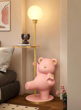 753可暴力熊落地灯卧室床爱头灯柜一体台客厅儿童房置物架饰装品