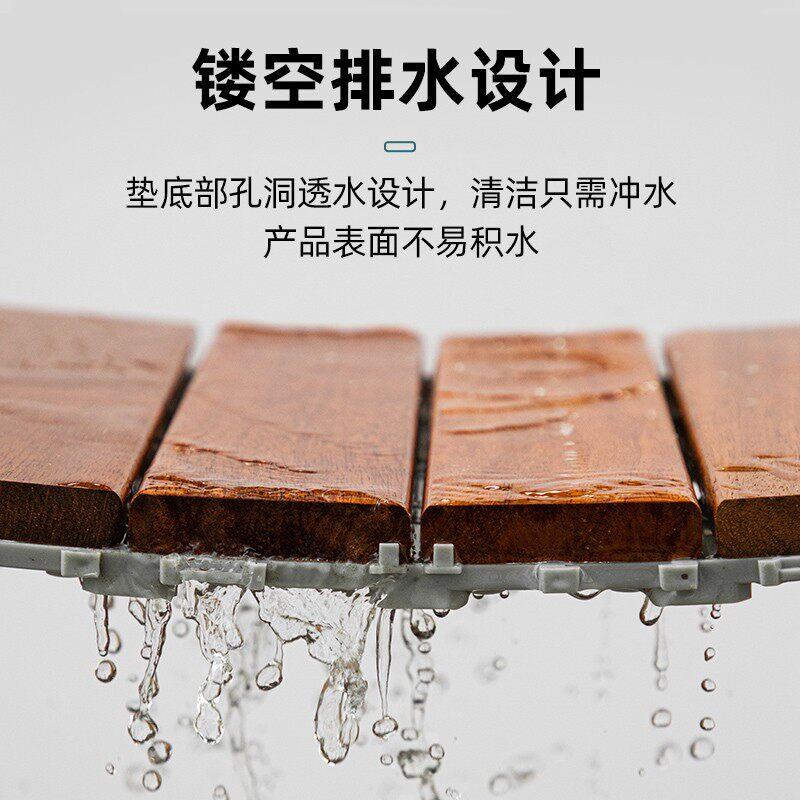 防腐木户自外阳台露台花园实阳光房拼木NBT地板贴自铺地面铺设拼